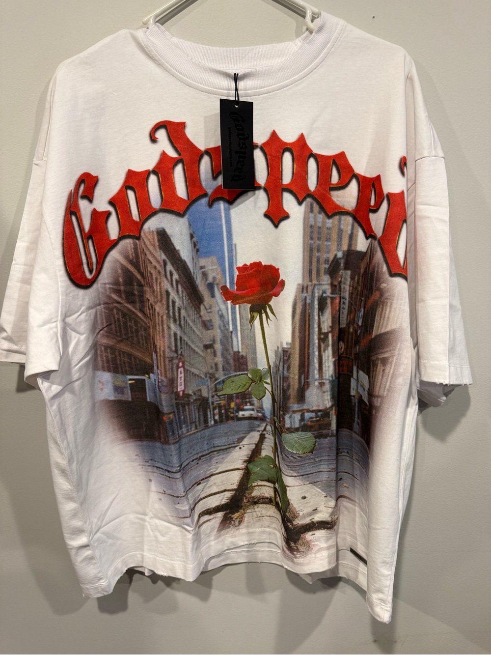 White Short-Sleeve Graphic Rose City Tee
